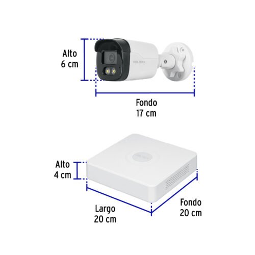 49586 - Kit video vigilancia, 4 canales, 4 cámaras, 5MP, Disco 1TB