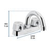 495892 49589 - Mezcladora 4" para lavabo, cuello curvo, cartucho compresión