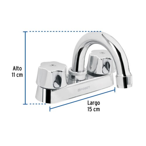 495892 49589 - Mezcladora 4" para lavabo, cuello curvo, cartucho compresión