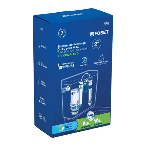 49605 - Juego de accesorios para WC, con sistema dual, Foset