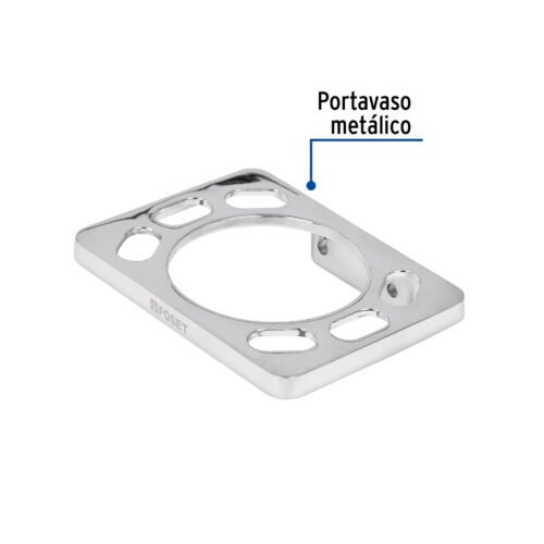 496101 49610 - Portavaso cepillero, metálico, cromo, BASIC