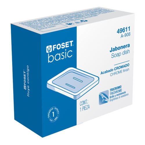 496113 49611 - Jabonera metálica, cromo, BASIC