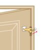496133 49613 - Tope de puerta para bisagra, acabado latón brillante, HERMEX