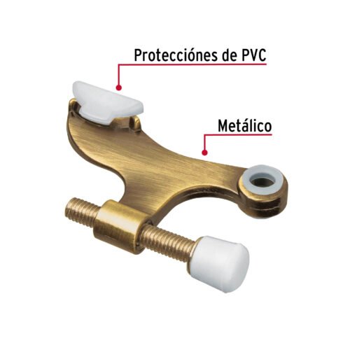 49614 - Tope de puerta para bisagra, acabado latón antiguo, HERMEX