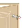 49615 - Tope de puerta para bisagra, acabado cromo mate, HERMEX