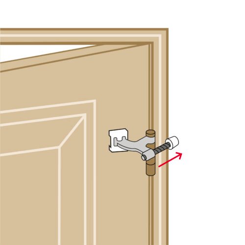 49615 - Tope de puerta para bisagra, acabado cromo mate, HERMEX
