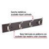 49624 - Perchero para pared con 4 ganchos satinados, HERMEX