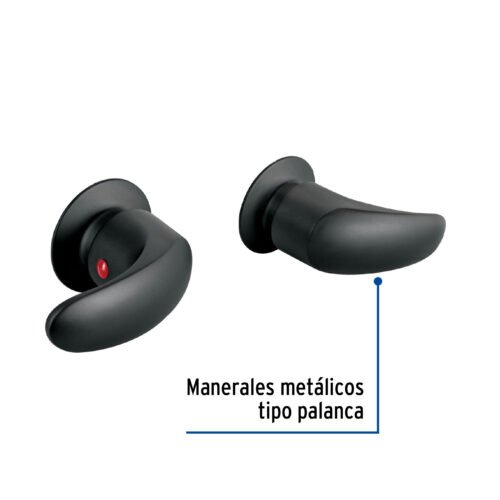 49629 - Juego de manerales de palanca para regadera, negro mate,Aqua