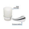 49632 - Portavaso cepillero metálico con vaso de vidrio, Foset Aero