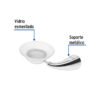 496361 49636 - Jabonera metálica con plato de vidrio, Foset Aero