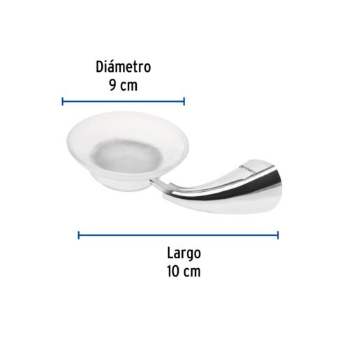 496362 49636 - Jabonera metálica con plato de vidrio, Foset Aero