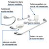 496401 49640 - Juego de 6 accesorios para baño metálicos, Foset Aero