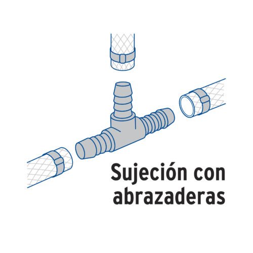 49641 - Tee inserción macho latón 1/2" para poliducto negro, Foset