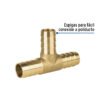 49642 - Tee inserción macho latón 3/4" para poliducto negro, Foset