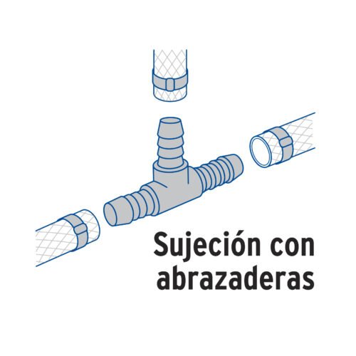 49642 - Tee inserción macho latón 3/4" para poliducto negro, Foset
