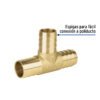 49643 - Tee inserción macho latón 1" para poliducto negro, Foset