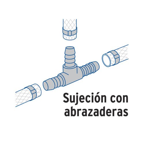 49643 - Tee inserción macho latón 1" para poliducto negro, Foset