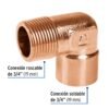 49648 49648 - Codo 90° de cobre, rosca exterior 3/4", Foset