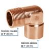 49649 49649 - Codo 90° de cobre, rosca exterior 1", Foset