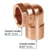 49650 - Codo 90° de cobre, rosca interior 1/2", Foset