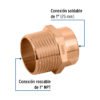 49655 49655 - Conector de cobre, rosca exterior 1", Foset