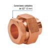 49659 - Tuerca unión de latón cobrizado 1/2", FOSET