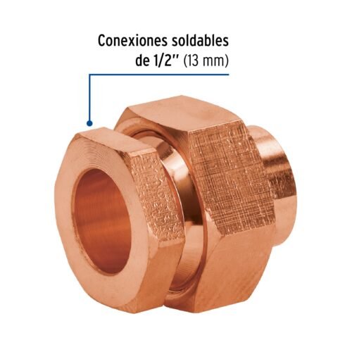 49659 - Tuerca unión de latón cobrizado 1/2", FOSET