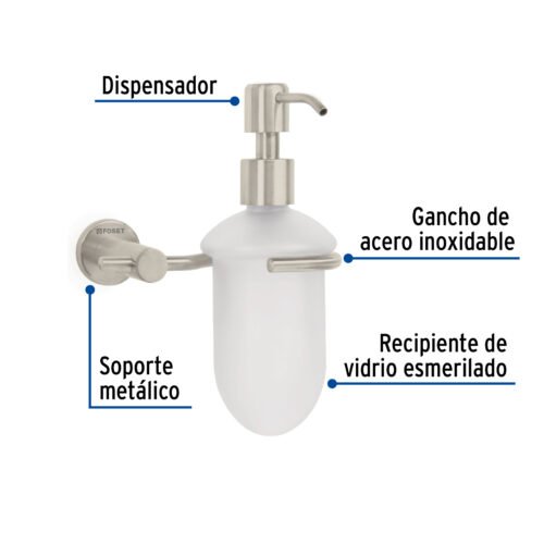 496661 49666 - Dispensador de jabón a pared en acabado satín, Foset Element