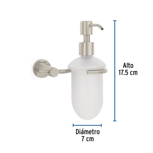 496662 49666 - Dispensador de jabón a pared en acabado satín, Foset Element