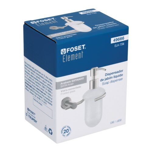 496663 49666 - Dispensador de jabón a pared en acabado satín, Foset Element