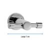 49667 - Gancho doble metálico cromo para toallas, Foset Element