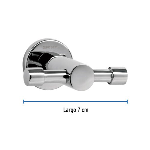 49667 - Gancho doble metálico cromo para toallas, Foset Element