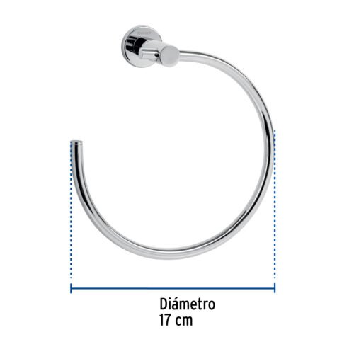 49670 - Toallero metálico de argolla acabado cromo, Foset Element