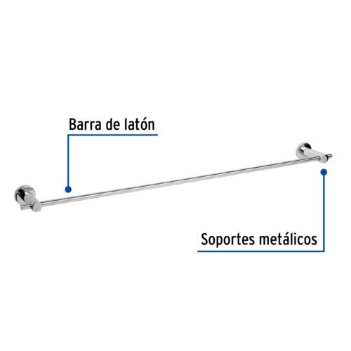 496721 49672 - Toallero de barra de latón acabado cromo, Foset Element