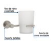 496741 49674 - Portavaso cepillero satín con vaso de vidrio, Foset Element