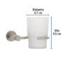 496742 49674 - Portavaso cepillero satín con vaso de vidrio, Foset Element