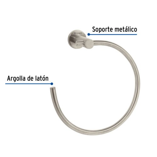 496761 49676 - Toallero metálico de argolla acabado satín, Foset Element