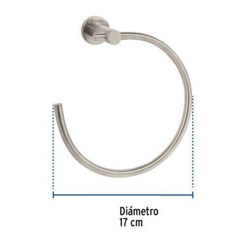 496762 49676 - Toallero metálico de argolla acabado satín, Foset Element
