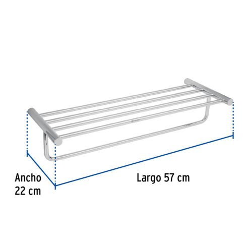496792 49679 - Repisa de latón portatoalla en acabado cromo, Foset Element