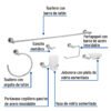 496811 49681 - Juego de 6 accesorios para baño acabado cromo, Foset Element