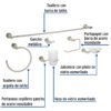 496821 49682 - Juego de 6 accesorios para baño acabado satín, Foset Element