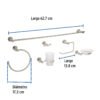 496822 49682 - Juego de 6 accesorios para baño acabado satín, Foset Element