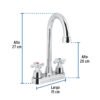 49690 - Mezcladora lavabo 4" cromo, tipo bar, cruceta, AQUA