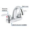 49693 - Mezcladora lavabo 4" cromo, nariz curva, palanca, AQUA