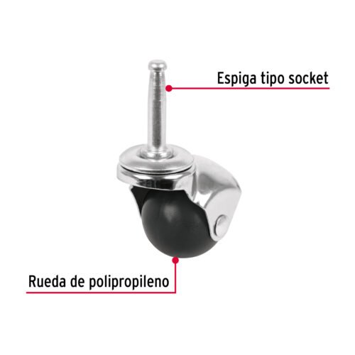 49694 - Rodaja esférica, 40 mm con espiga tipo socket, FIERO