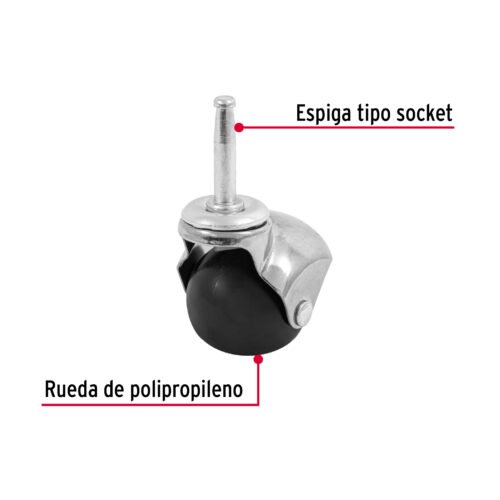 49695 - Rodaja esférica, 50 mm con espiga tipo socket, FIERO