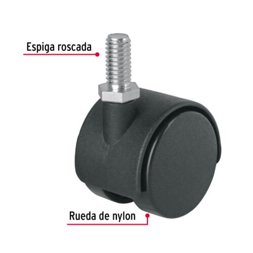 49696 - Rodaja tipo yoyo de 40 mm con espiga roscada, FIERO