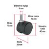 49696 - Rodaja tipo yoyo de 40 mm con espiga roscada, FIERO