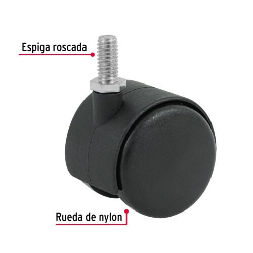 49697 - Rodaja tipo yoyo de 50 mm con espiga roscada, FIERO