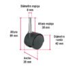49698 - Rodaja tipo yoyo de 40 mm con espiga para madera, FIERO